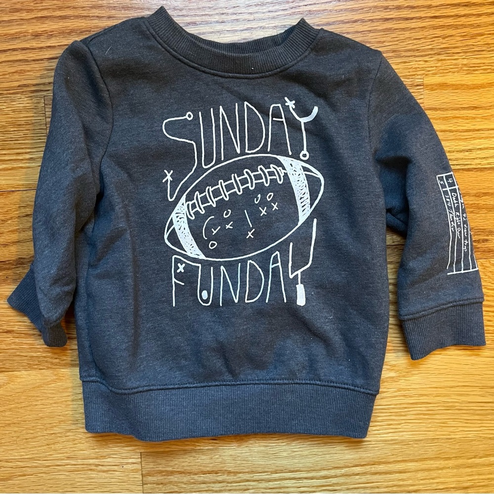Cat & Jack Sunday funday gray football theme sweatshirt size 18 months